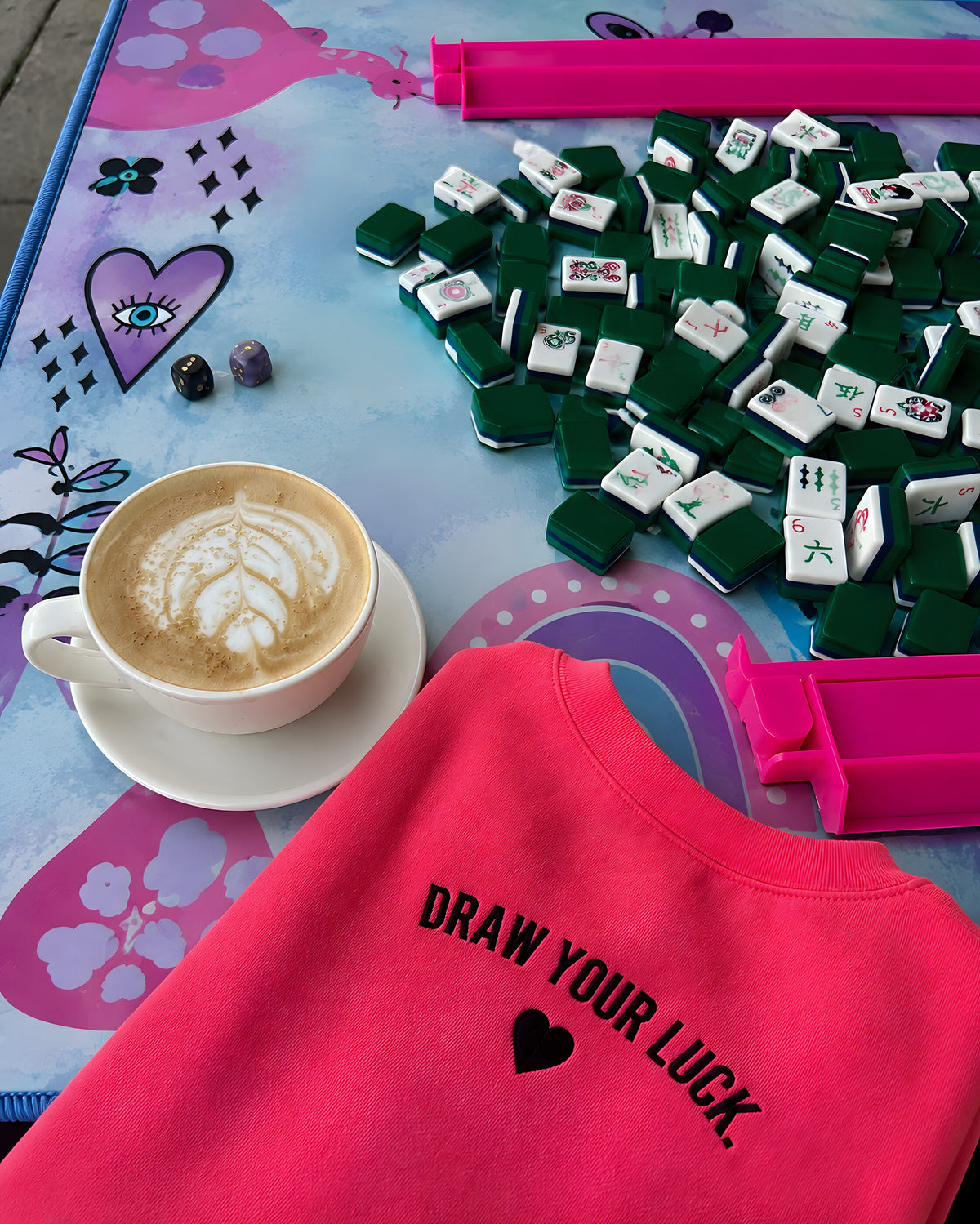 Draw your luck, coffee and tiles